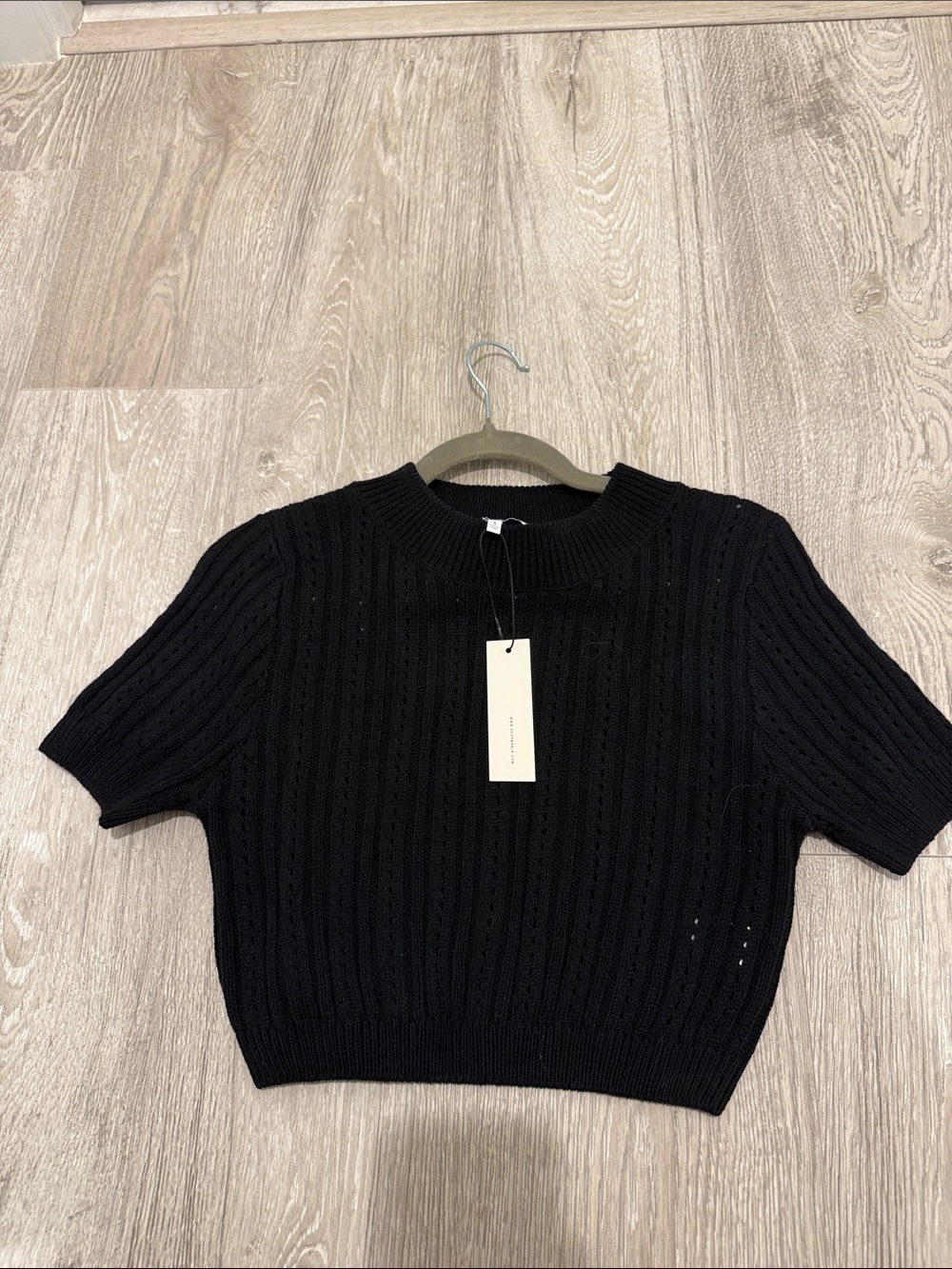 Mable Black Ribbed Knit Top